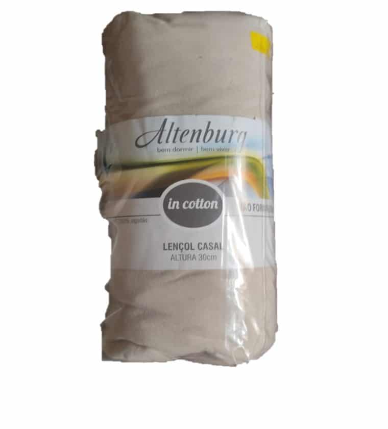 Lençol com elástico Casal Altenburg Malha In Cotton 100% algodão Botânica - Bege